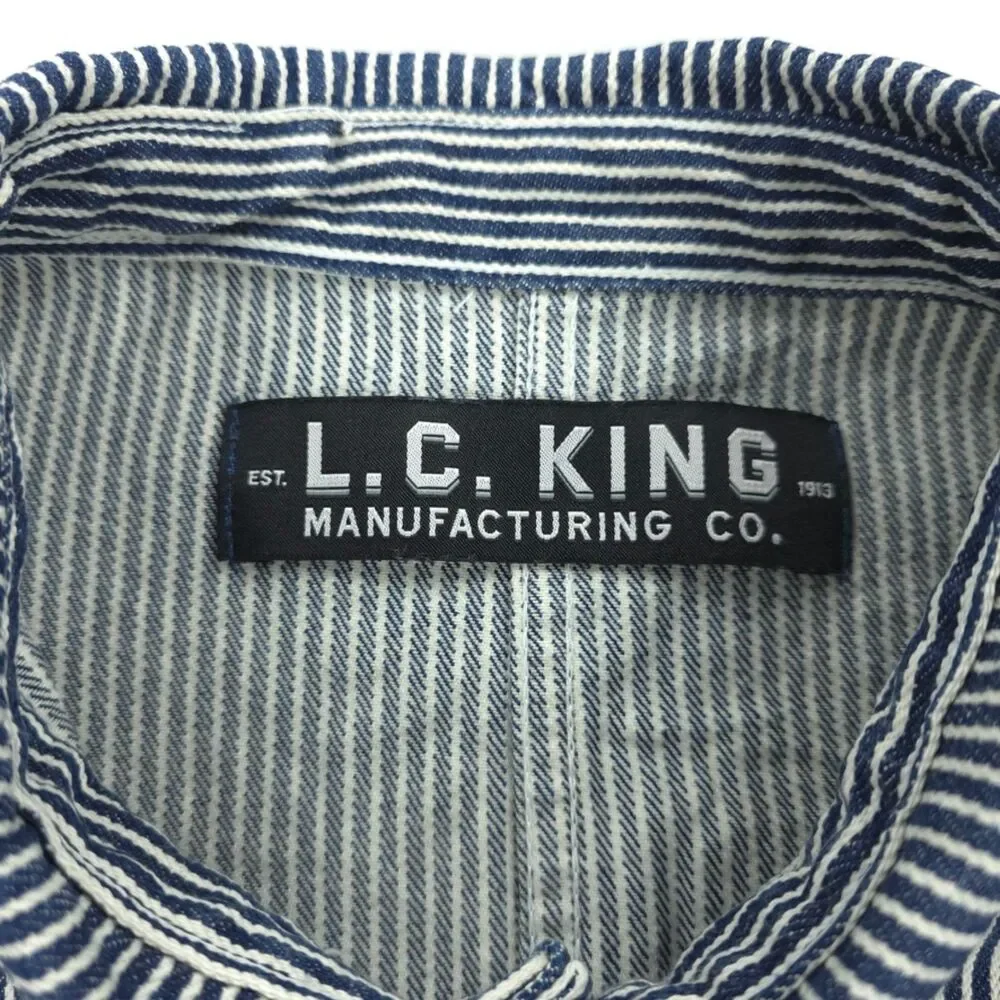 L.C. KING Hickory Stripe Chore Coat Shirt Jacket Railroad Stripe 90s Y2k Indie